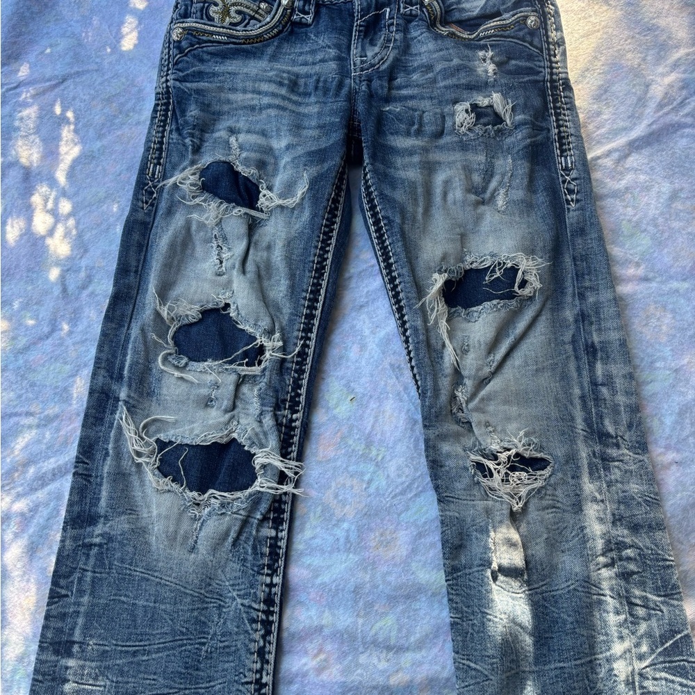 Rock Revival Ripped Blue Men's Jeans